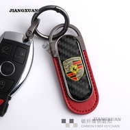 Porsche Car Carbon Fiber Keychain Motorcycle Creative Keychain  Panamera Macan Cayenne Taycan 917 71