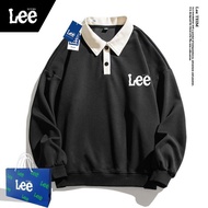 เสื้อยืดคู่รัก Lee ucuso เสื้อสเวตเตอร์ไม่มีฮู้ด  Lee ucuso co-branded Couple T-shirt No hoodie Coat off-white 3XL