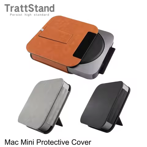 Protective Cover Case For Apple Mac mini M1 M2 M4 2024 pro stand PU Leather Shin Sleeve Shockproof S