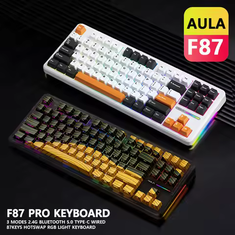 AULA F87 Pro Wireless Mechanical Keyboard 87 Keys Bluetooth 2.4G Wired Gaming Keyboard RGB Hotswap G