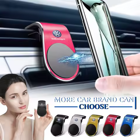 Auto Logo Car Mobile Metal Magnetic Car Phone Holder Accessories for VW Magotan Sagitar Golf-4 5 6 7
