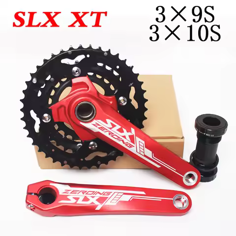 ZEROING 104/64BCD MTB Crankset Triple Speed Bicycle Crankset 3*9S 3*10S Integrated Crank with Bottom