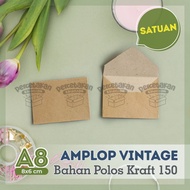 A8 Vintage Kraft envelope | Kraft Material 150GR | Size 6x8 CM A8 | Envelope