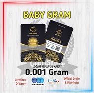 Babygram PVC 0.001 Gram Logam Mulia Emas Mini 24k