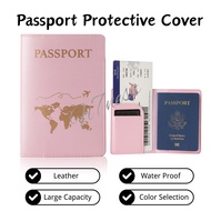 Leather Travel Passport Holder Credit Card Wallet Travel Protective Case Wallet Sarung Pasport Kulit
