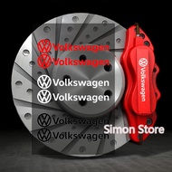 6pcs Car Brake Sticker Caliper Decal for Volkswagen VW CC Scirocco Sharan Touran Auto Wheel Wheel Decoration Emblem Decals Accessories