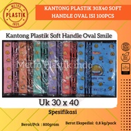30x40 Soft Handle Oval Smile Plastic Bag 30 x 40 Contents 100 sheets