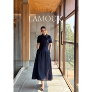 Short-Sleeved Denim Collar Dress Denim Dress