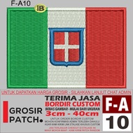 F-A10 LOGO EMBROIDERY PATCH SARDINIA KINGDOM ITALY FLAG 1861-1946 - WHOLESALE PATCH REVIEW OF/TESTIM