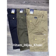 Seluar Cargo Pants Panjang Straight Cut V-TAG👉Warna_Khaki_Hijau_Hitam_Biru_ Kelabu_Big Size👍
