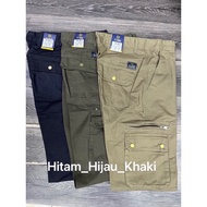 Seluar Cargo Pants Panjang Straight Cut V-TAG👉Warna_Khaki_Hijau_Hitam👍