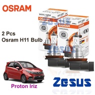 2 Pcs x Mentol Lampu Zesus Bosch Osram Halogen Bosch  Headlamp Yellowish Bulb H11 12v -Proton Iriz 2