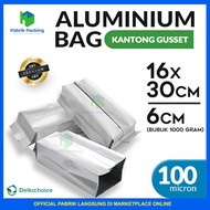 Central Sealing Aluminum Gusset Food Bag Packaging Gusset Bag Delkochoice 16x30 cm