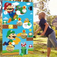Mario themed party fun throwing game classic Mario game background banner party decoration party sandbag game background