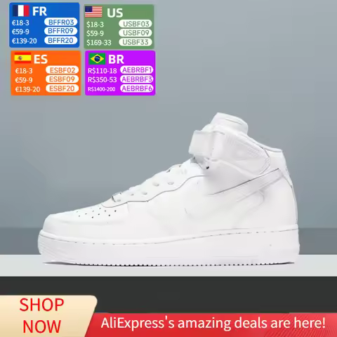 Nike Air Force 1 Mid Top Unisex Classic Sneakers, Cushioned Comfort Durable Design for Casual Street