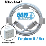 HdoorLink Type C Cable 60W PD Type C To Type C Fast Charging Charger Cable For IOS 15 Xiaomi