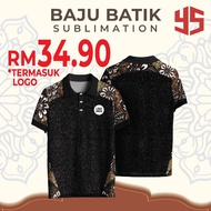(BATIK02) TSHIRT BATIK BERKOLAR SUBLIMATION SIAP LOGO