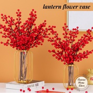 Nordic Pasu Bunga Hiasan Gold vase Pasu Bunga Plastik Ruang Tamu Hiasan Elegant 灯笼花瓶