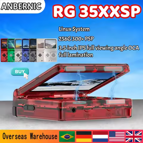 ANBERNIC RG35XXSP Flip Pocket Game Console 3.5-inch IPS 64-bit Linux 256G Portable Gamer Gift