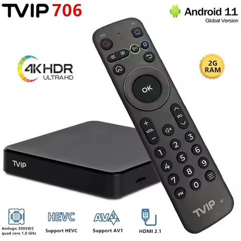 Latest 2023 Tvip706 Best Android Box With Bt Remote 2gb 8gb 4k 2.4/5g Wifi Nordic one Tv Box Vs Tvip