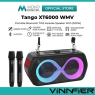 VINNFIER TANGO XT6000 WMU PORTABLE KARAOKE BLUETOOTH SPEAKER 300W / PARTY LIGHTS EFECTS / 2 UHF WIRE