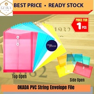 OKADA F4 PVC String File / DOCUMENT HOLDER / Fail Tali / Envelope File / Fail A4 / A4 File /