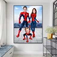 Superheroes Family Portrait Poster Custom Spider Man Caricature