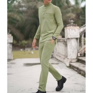 Tema 2026 Baju Melayu Slimfit Kain Pearl Skin Kain Soft Size XS-2XL