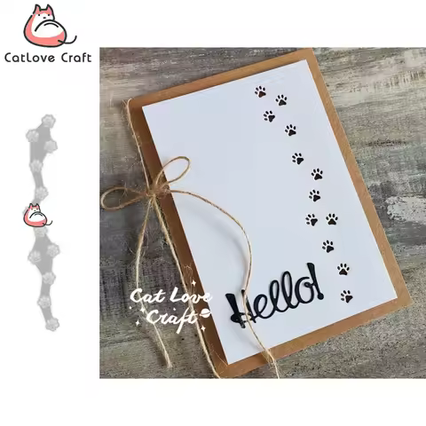 Catlove Dog Paw Track Animal Metal Cutting Dies Scrapbooking Stencil Die Cuts Card Making DIY Craft 
