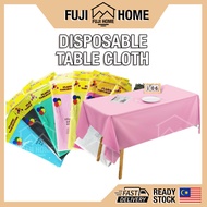 🏠READY STOCK🏠 137cm x 183cm Table Cloth Cover Birthday Party Plastic Pure Cover Disposable Multicolo