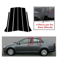 Glossy Black/Silver/Carbon Fiber For VW Jetta MK5 Sedan 2006-2009 2010 Auto Center Column B C Pillar Stickers