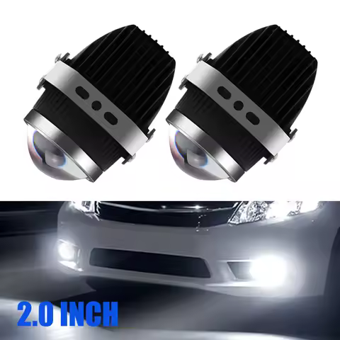 2.0'' inch Bi LED Foglight PTF Lens h11 Bi-LED Fog Lamp Projector Lenses 80W for Car Offroad SUV Fro