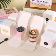 50Pcs Cake Packaging Box 3 Inch Mini Cake 4 Inch Basque Baking French Pastry Packaging Box