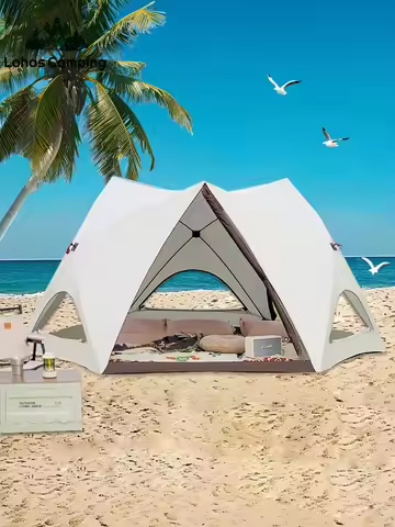 One-touch Beach Tent Awning Tent Outdoor Automatic Quick-opening Tent Rainproof Hexagonal Camping Po