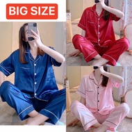 Plus Size Korean Sleepwear Pajama Silk Set For Women Nightwear