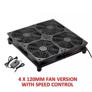 Speed Adjustable 4 x 120mm Cooling Fan Heat Radiator AC Power Ultra Silent Dissipate Temperature Control for Asus GT-AX11000 RT-AX88U GT RT-AC5300 TP-LINK C5400X D-LINK DIR-895L DIR-855L Tenda AC18 Router TV BOX Modem