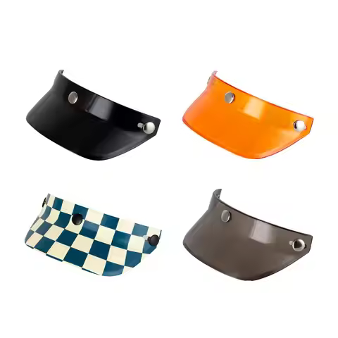 Helmet Visor Peak 3 Snap Visor Sunshield Peak for Helmets with 3 Buttons 3/4 Helmets Retro Helmets P