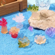 PEWANY 8pcs/set Marine Luminous Coral, Simulation Mini Coral Micro Landscape, Pearl Oyster Shell Fig