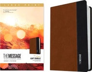 2193.The Message Deluxe Gift Bible, Large Print (Leather-Look, Saddle Tan/Black): The Bible in Contemporary Language