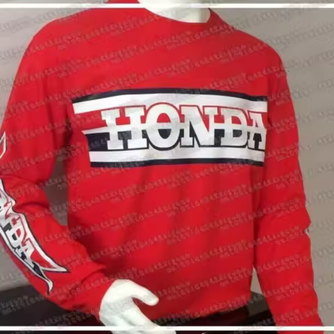 Honda Vintage Race Uniform Motorcycle Off-Road Outdoor Cycling Long Sleeve Autumn Men Jersey Oversiz