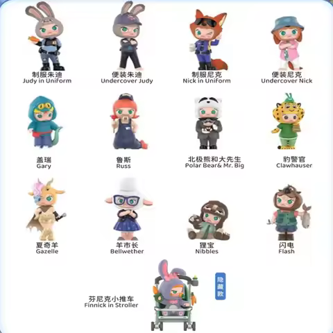 POP MART MOLLY X ZOOTOPIA Kawaii Anime Blind Box Action Figures Surprise Mystery Desktop Decor - Ser