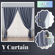 Acasia.curtain - Y6 Yasmine Hook/Eyelet Blackout Curtain (170cm-400cm)