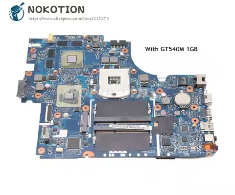 NOKOTION For Gateway ID57H Laptop Motherboard HM65 DDR3 GT540M 1GB P5LJ0 LA-7221P MBBUD02001 MB.BUD0