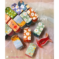 Hairpin - crab claw hairbag with 3 - 5 teeth printed with Honey flower