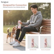 fengjue 3 In 1 Pet Water Bottle Portable Leakproof  Cooling Dogs Cats Water Dispenser Food Storage F