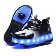[Spot goods] Heelys men and women shoes Kapi students adult children ledlights shoes two round four-