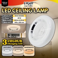 3 Colour LED Ceiling Light with Crystal 9013 Surface Mounted Ceiling Light 16" 400MM 24W x 3C 48W LE