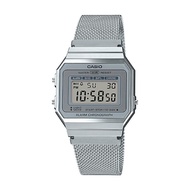 Casio Vintage Standard Digital Silver Stainless Steel Mesh Band Watch A700WM-7A