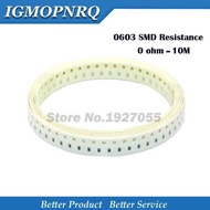 100 0603 SMD 1/8W Quality Chip Resistor Resistance 0~10M Ohm 0R 1R 18R 47R 56R 470R 1K 4.7K