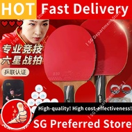 DOUBLE FISH Table Tennis Bat for Kids Beginners with Straight/Shakehand Grip and Rubber Paddle KW9T